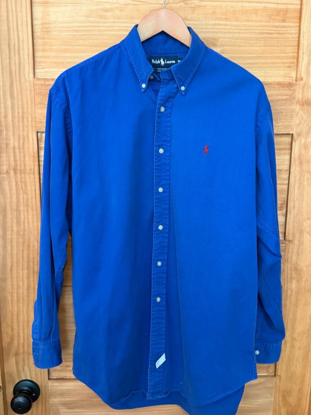 Ralph Lauren Vintage Royal Blue Oxford Cotton Button Up Shirt Men's M